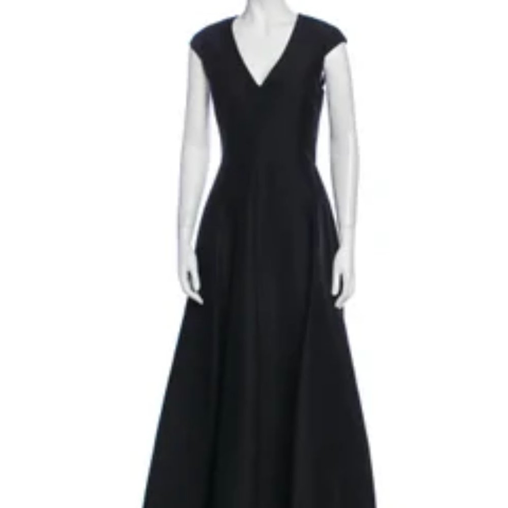 HALSTON HERITAGE V-NECK LONG DRESS SIZE:S I US 4